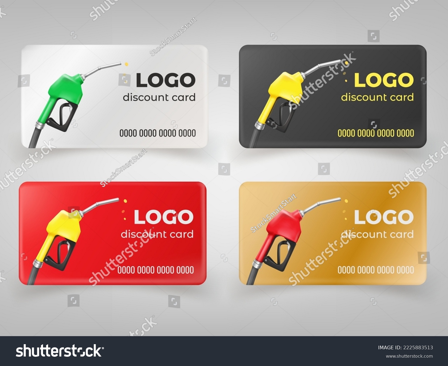 SVG of Fuel discount cards. 3d refuel gift coupon, gasoline voucher on free petrol fueling diesel vehicle or auto oil, bank card template of gas station service, tidy vector illustration of fuel discount svg