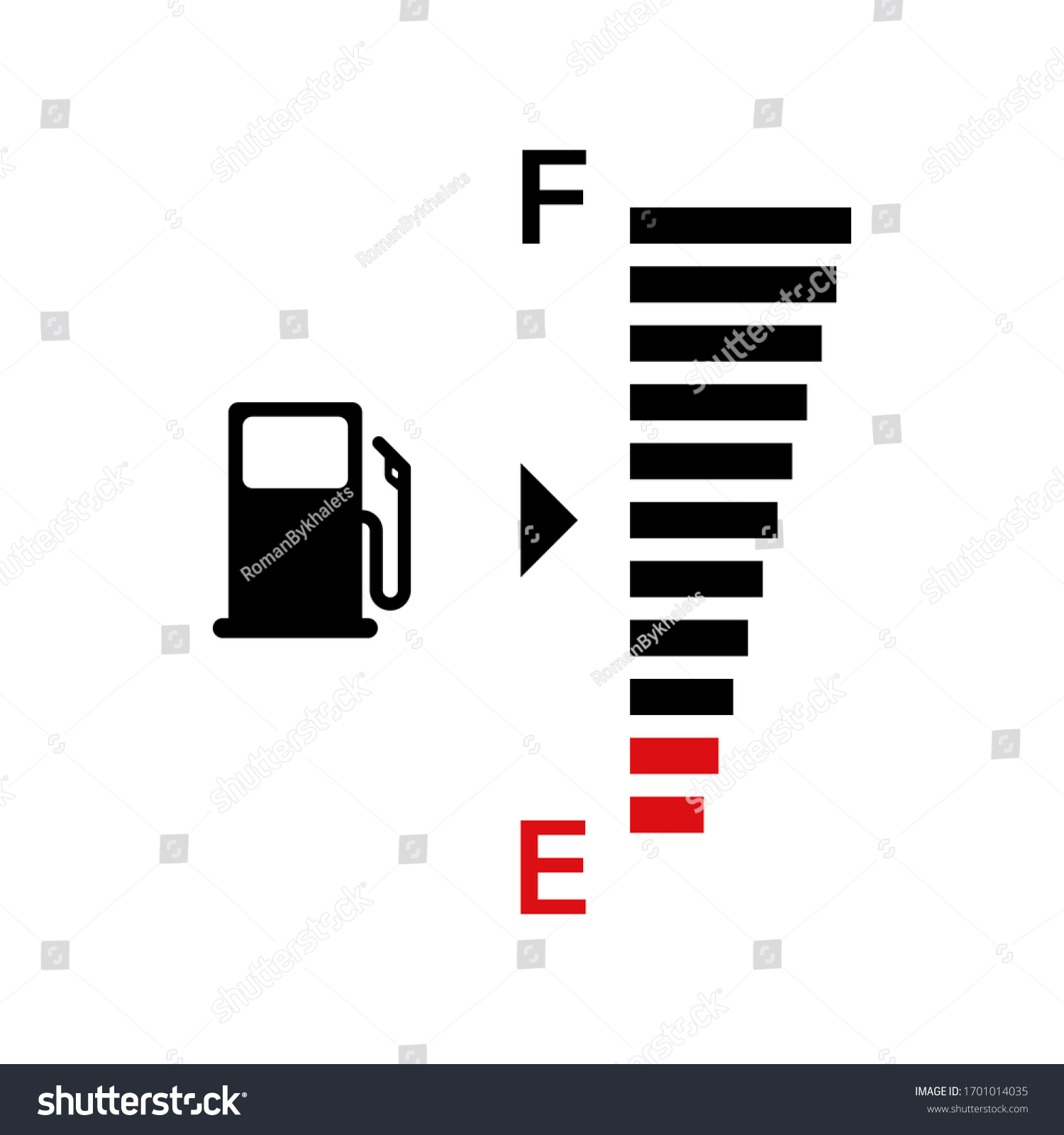 SVG of Fuel gauge indicator. Vector isolated illustration icon. Gasoline indicatior vector collection icons. Gas meter set elements. EPS 10 svg
