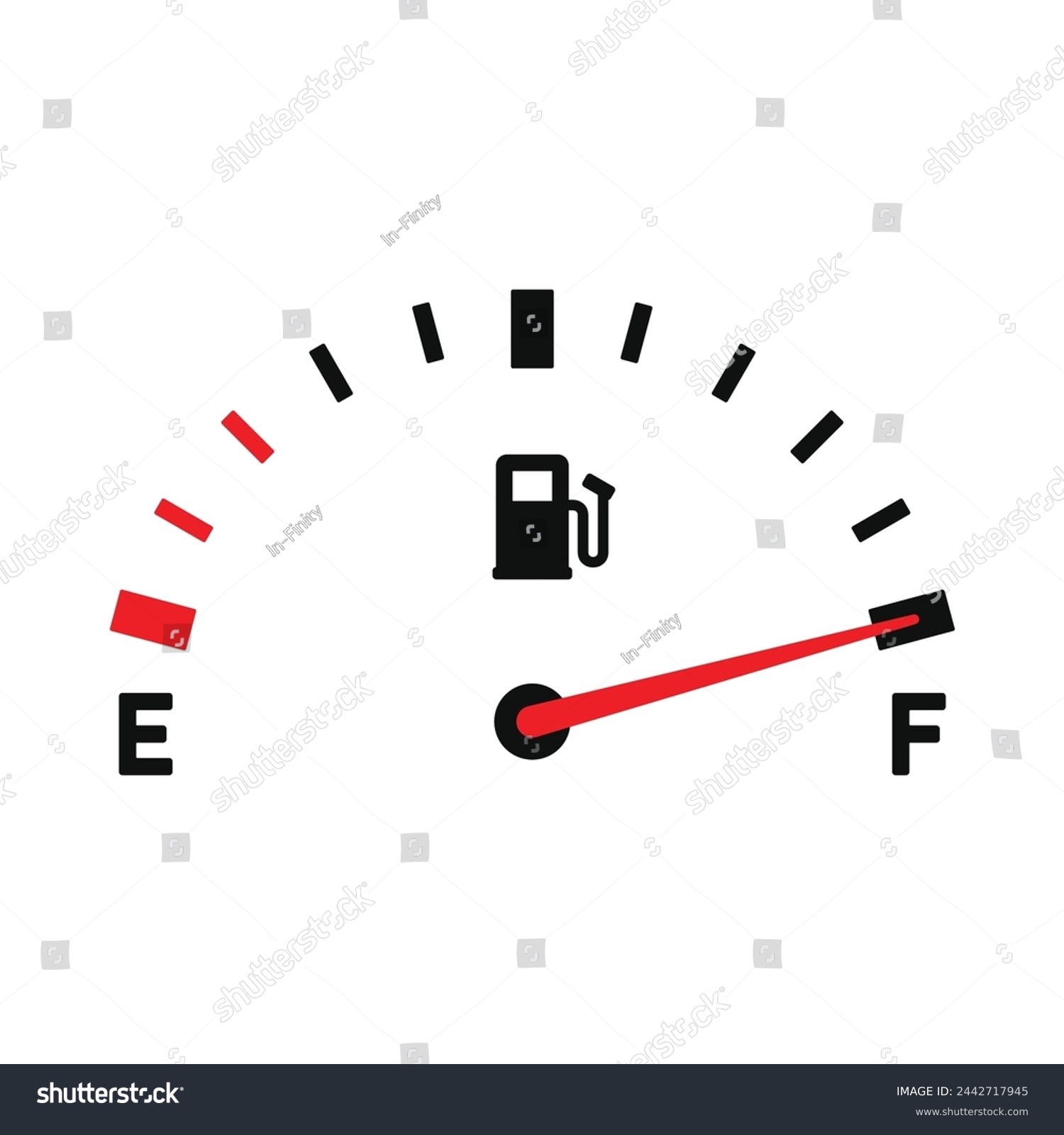 SVG of Fuel Indicator Panel on White Background. Vector svg