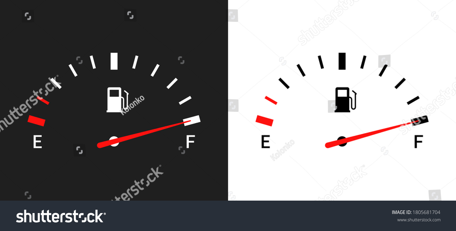 SVG of Fuel indicators gas meter. Gauge vector tank full icon. Car dial petrol gasoline dashboard svg