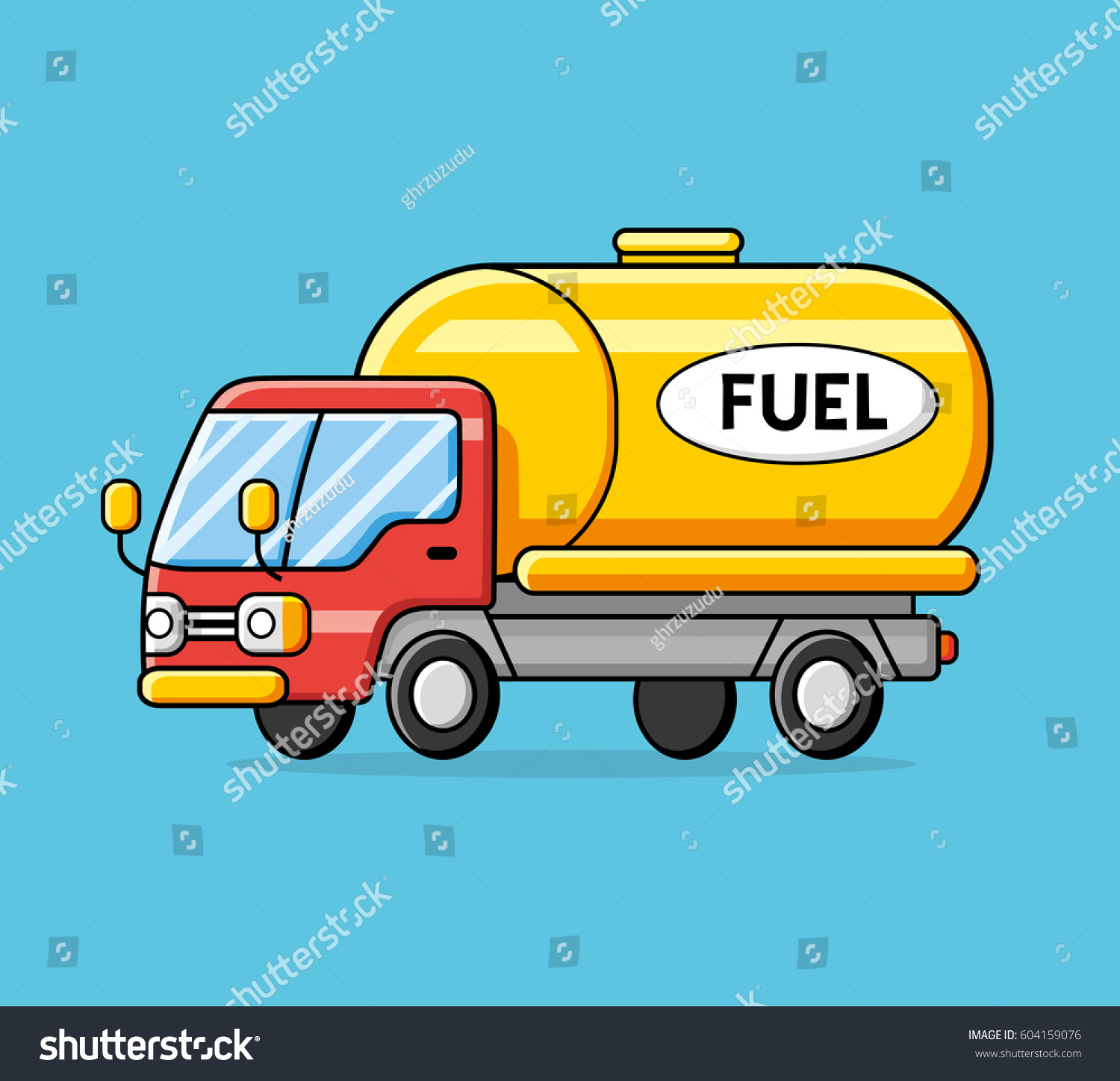 Fuel Truck Vector เวกเตอร์สต็อก 604159076 Shutterstock