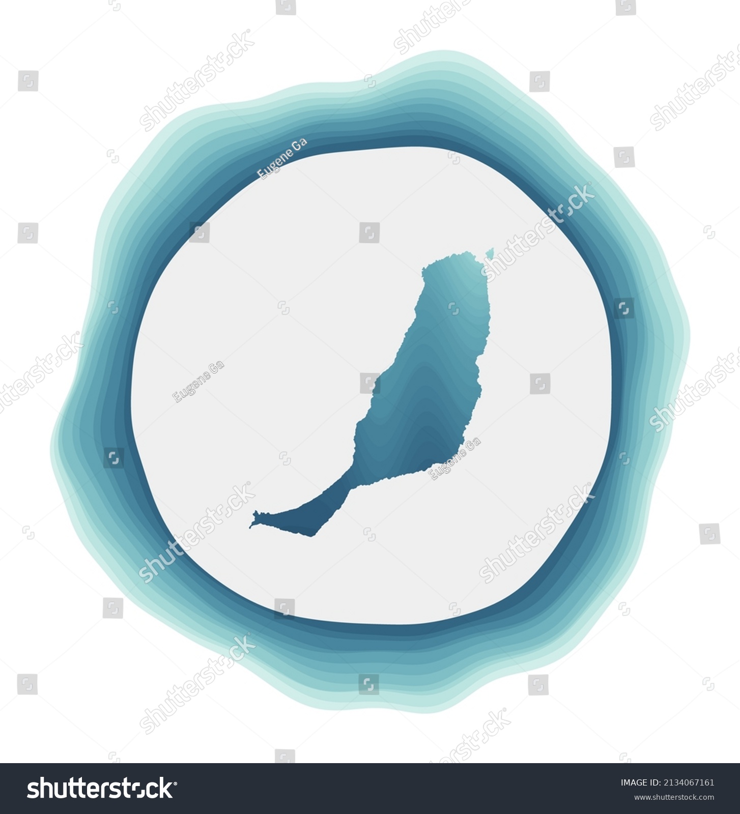 Fuerteventura Logo Badge Island Layered Circular Stock Vector (royalty 