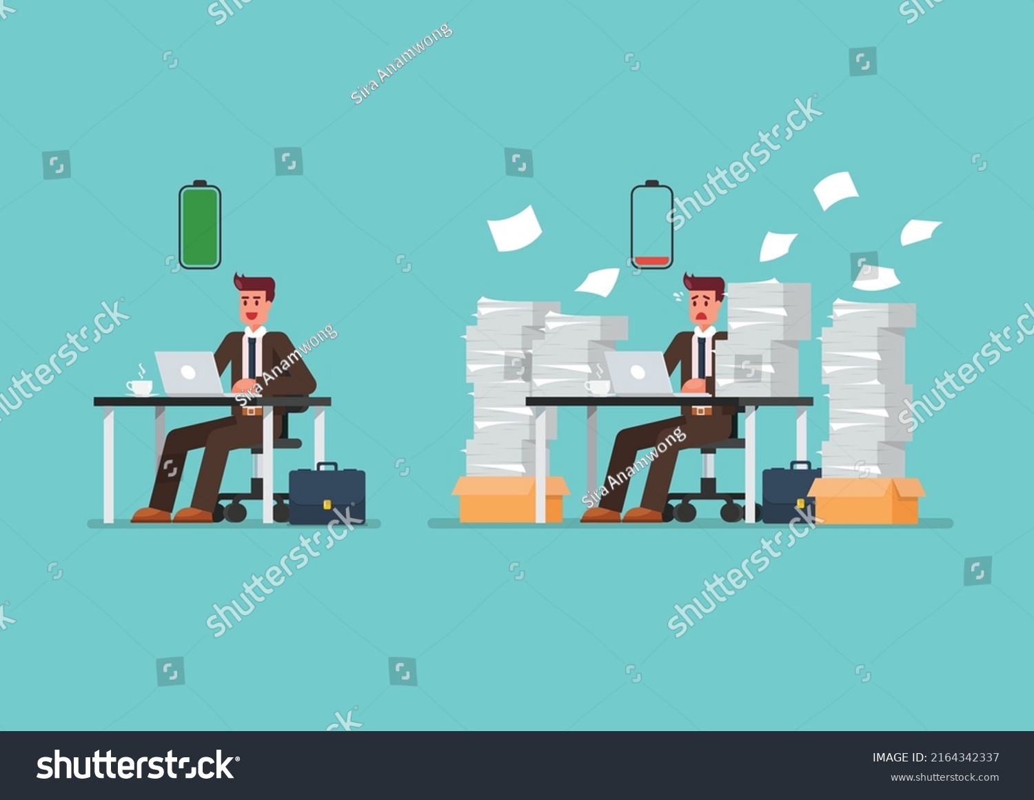 2,929 Heavy working on computer Stock Illustrations, Images & Vectors ...