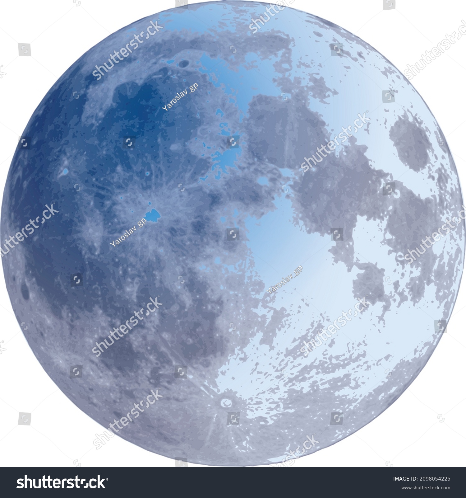 Full Blue Moon Vector Graphics Stock Vector (royalty Free) 2098054225 