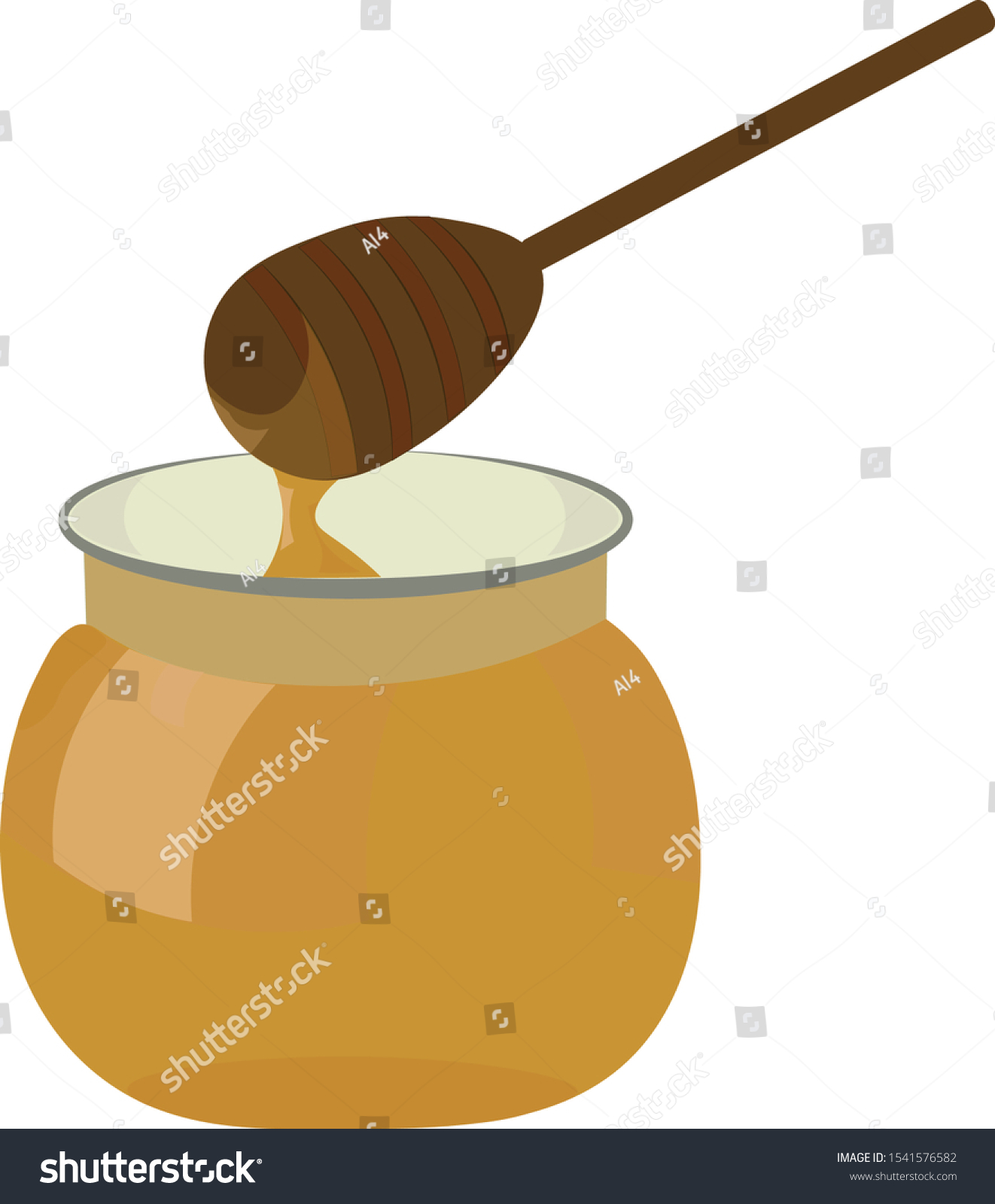 Full Glass Jar Barrel Dipper Sweet Stock Vector (Royalty Free ...