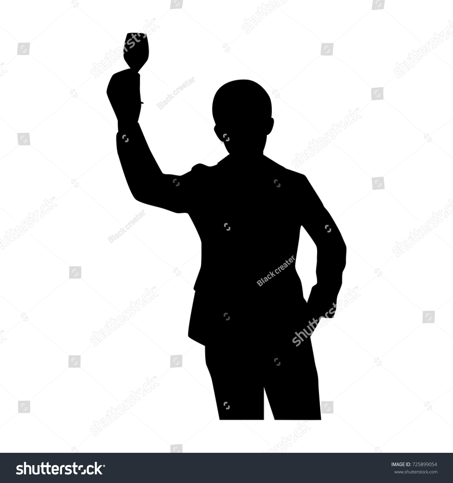 recommend clip art: Full length of silhouette businessman with wine glass against white background. Vector image