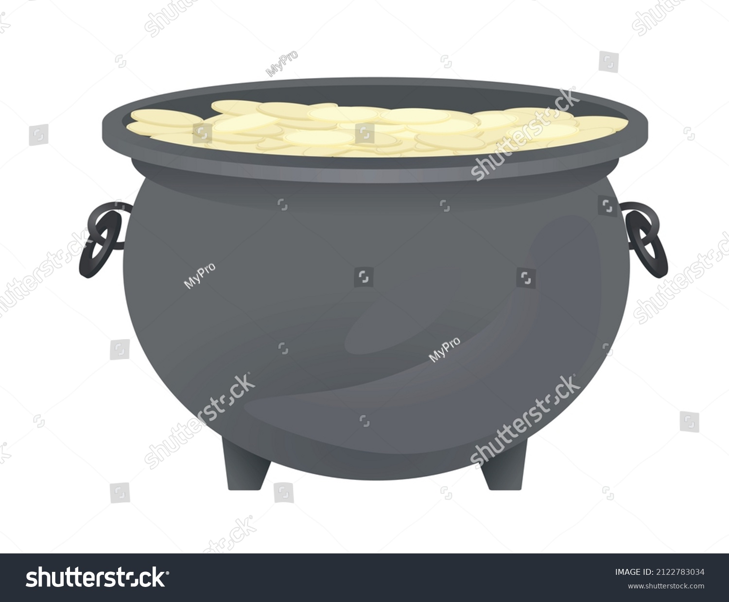 Full Money Pot Vector Illustration Stock Vector (Royalty Free) 2122783034