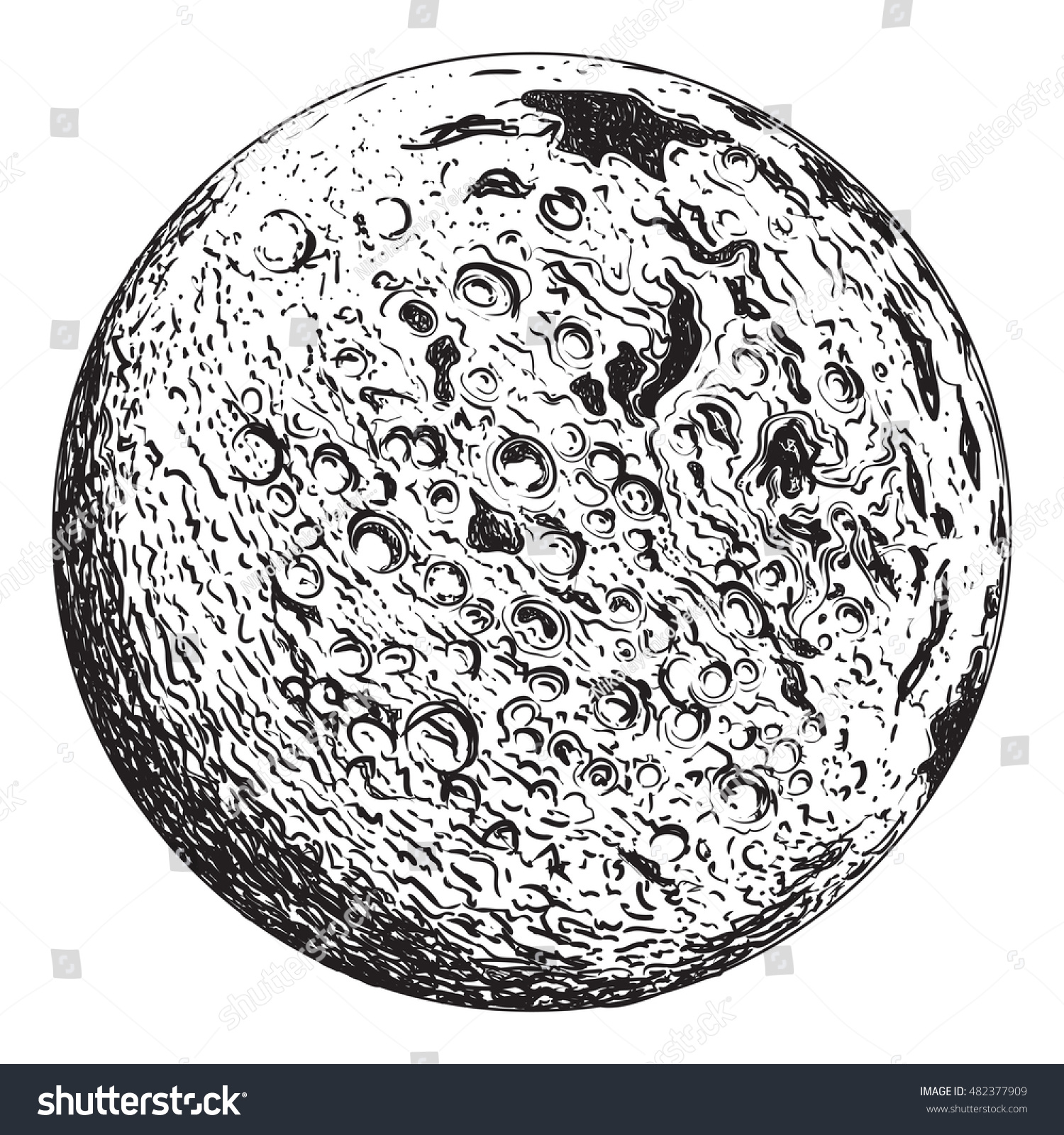 Full Moon Planet Lunar Craters Vintage Stock Vector (Royalty Free ...