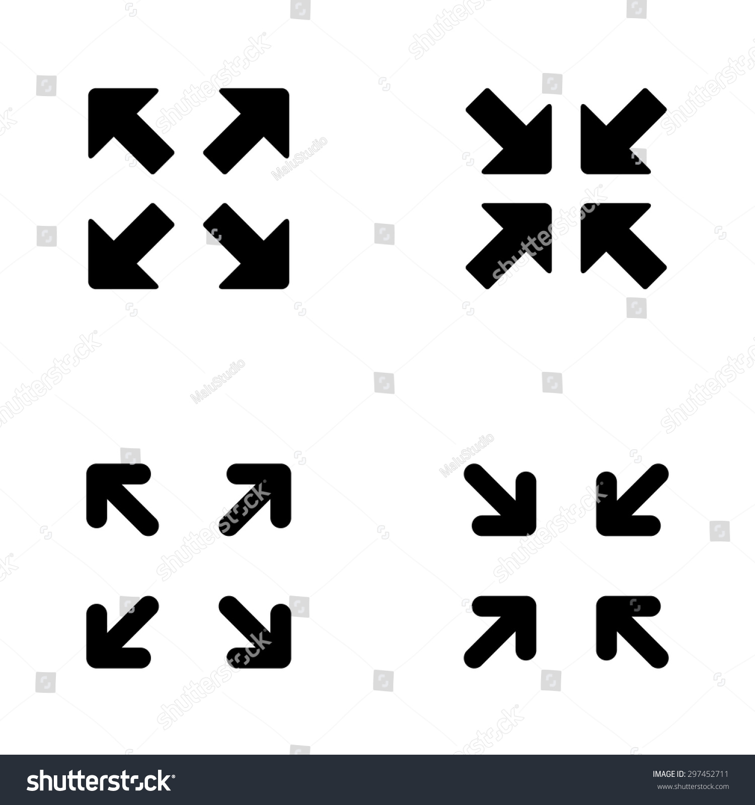 full screen exit full screen icon stock vector 297452711