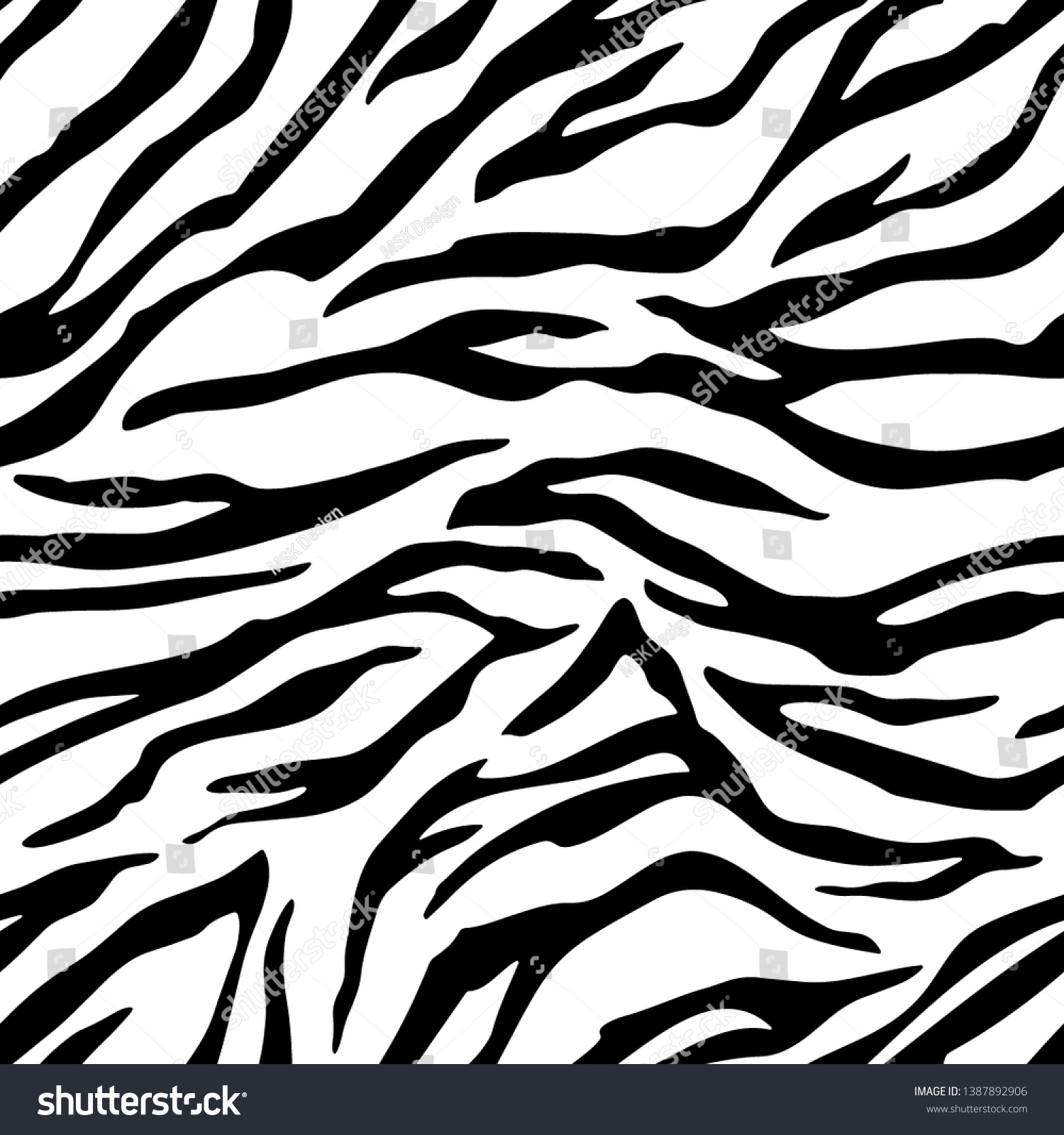 Full Seamless Zebra Tiger Stripes Animal Stock Vector Royalty Free