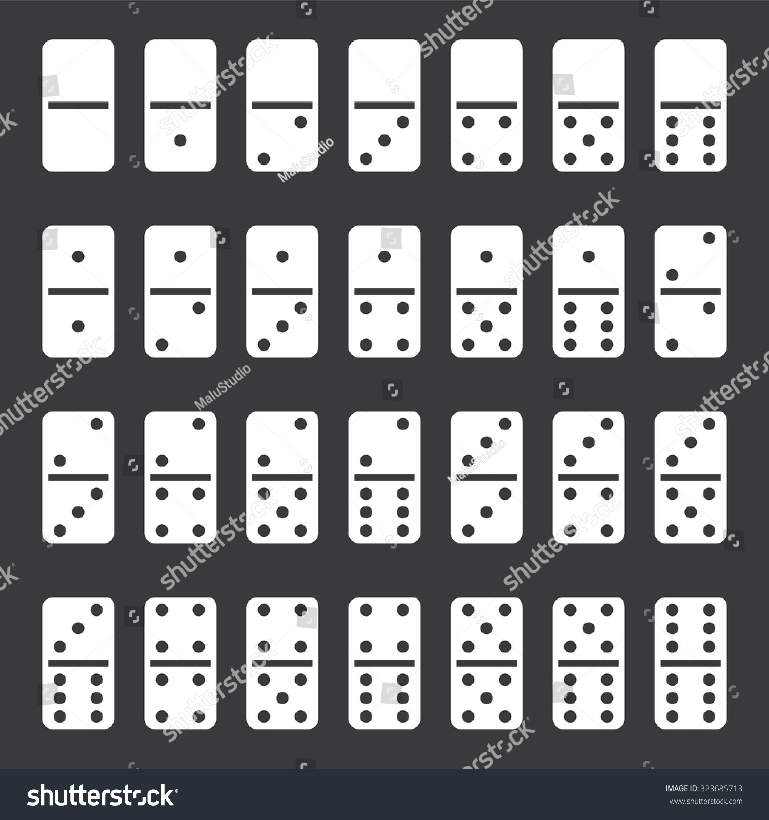 Full Set Domino Vector Illustration Stock Vector 323685713 - Shutterstock