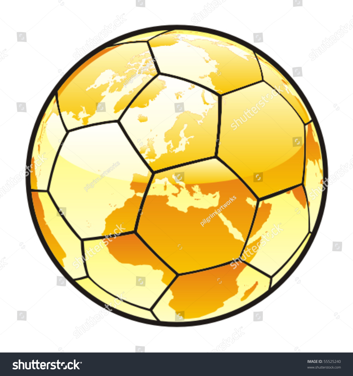 Fully Editable Vector Illustration Isolated Soccer Stock Vector