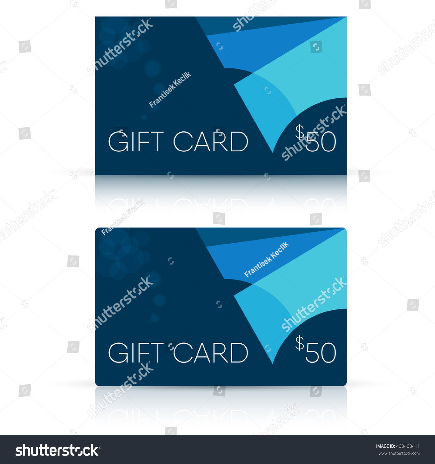 Fully Vector Abstract Blue Gift Card Stock Vector (Royalty Free) 400408411
