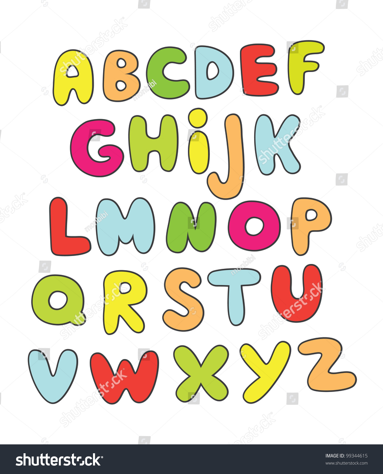 Fun Alphabet Design Vector Illustration Stock Vector (Royalty Free ...