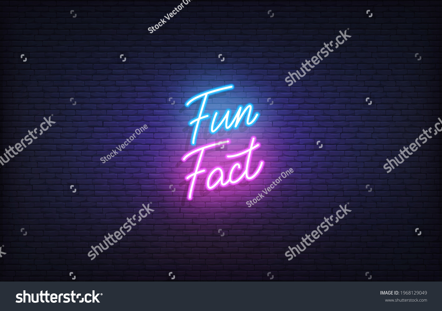 Fun Fact Neon Sign Glowing Neon Stock Vector (Royalty Free) 1968129049 ...