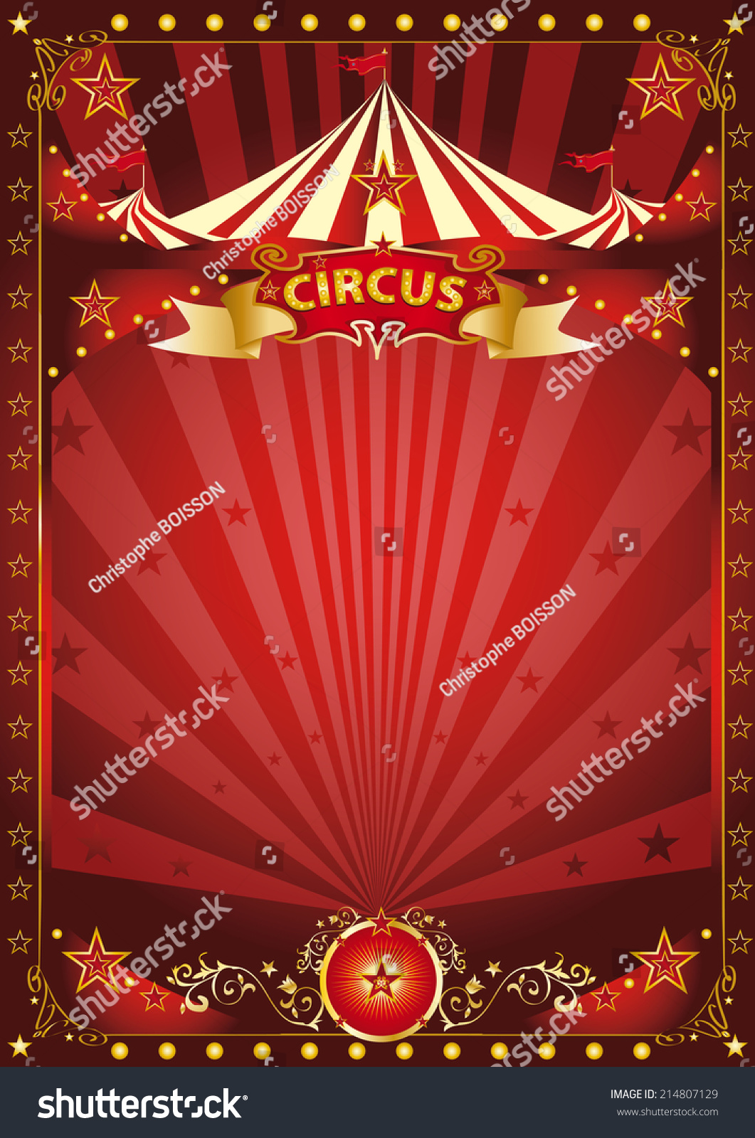 Fun Red Circus Poster Background Large Stock Vector (Royalty Free ...