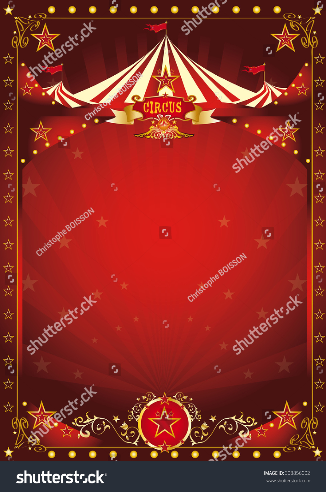 Fun Red Circus Poster Circus Background Stock Vector (Royalty Free ...