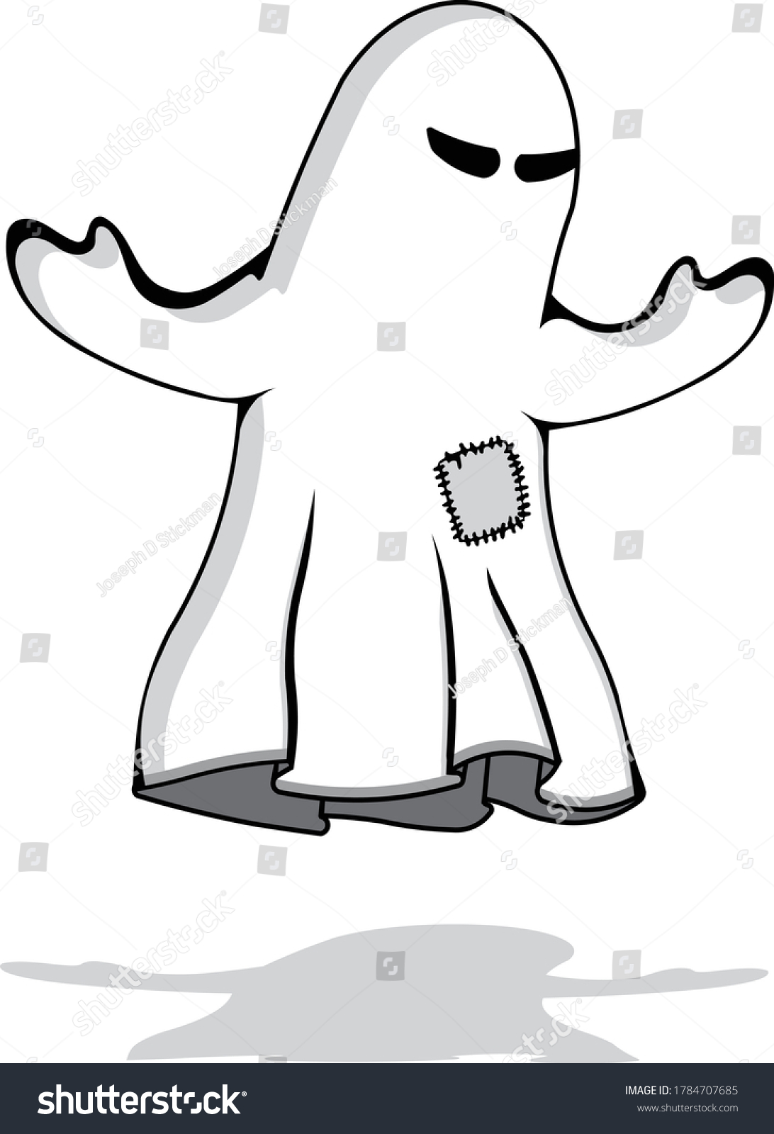 Fun Vector Cartoon Illustration Floating Ghost Stock Vector (Royalty ...