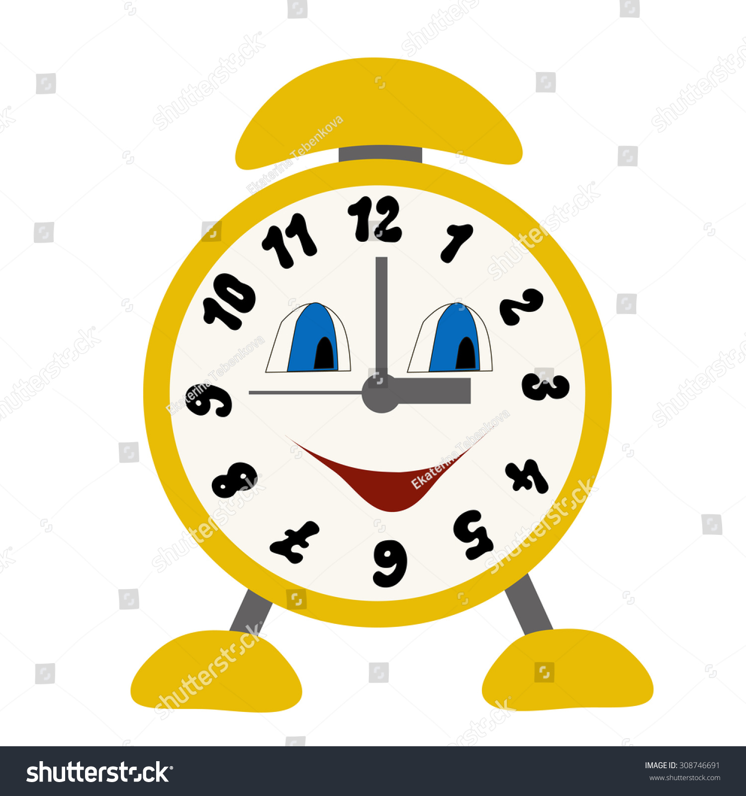 Fun Watches Vector Illustration Clock Yellow Stock Vector 308746691 ...