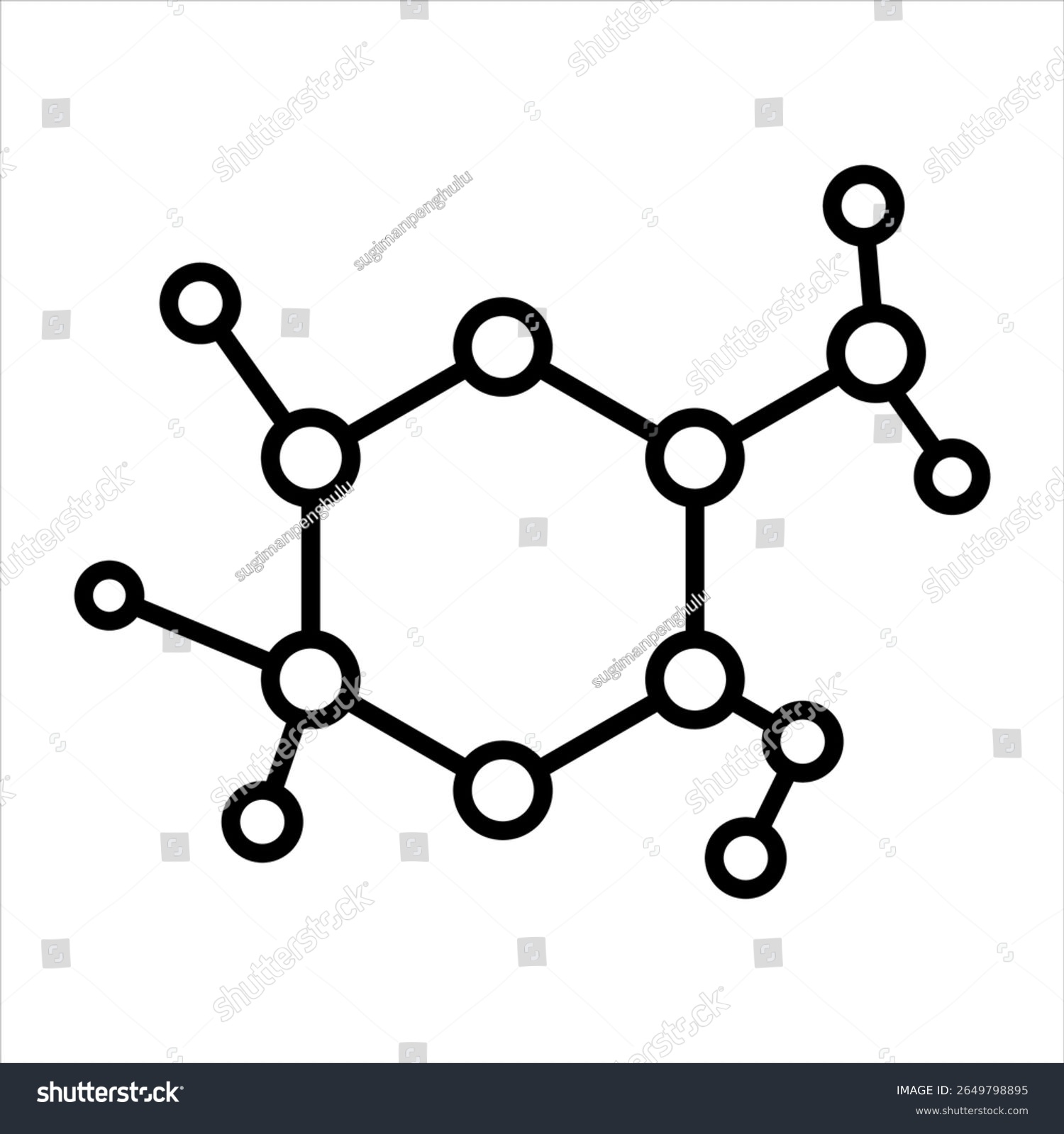 black molecule structure on white background clip art preview