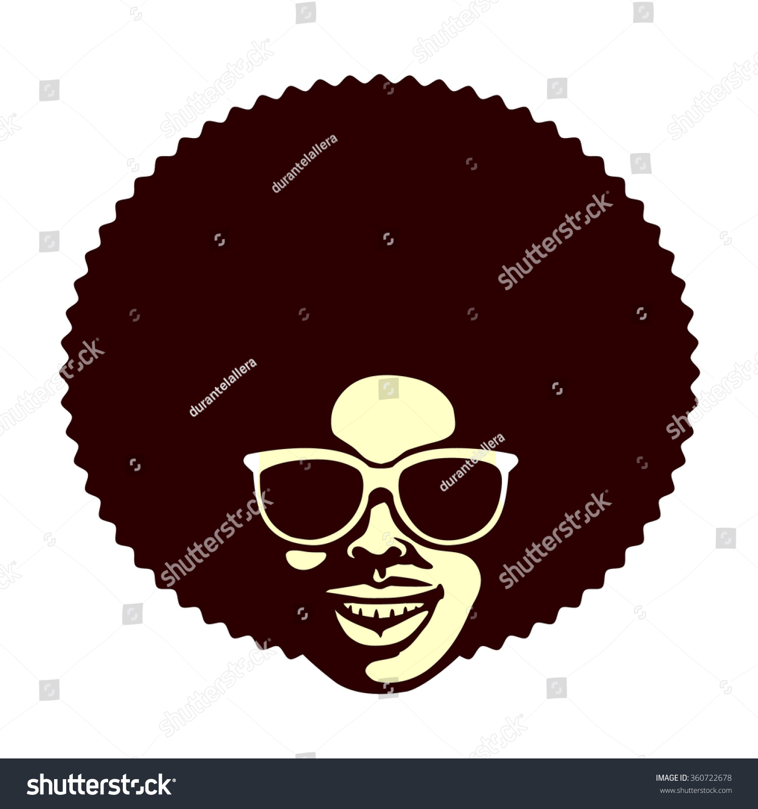 Funky Cool African Man Afro Hairstyle Stock Vector 