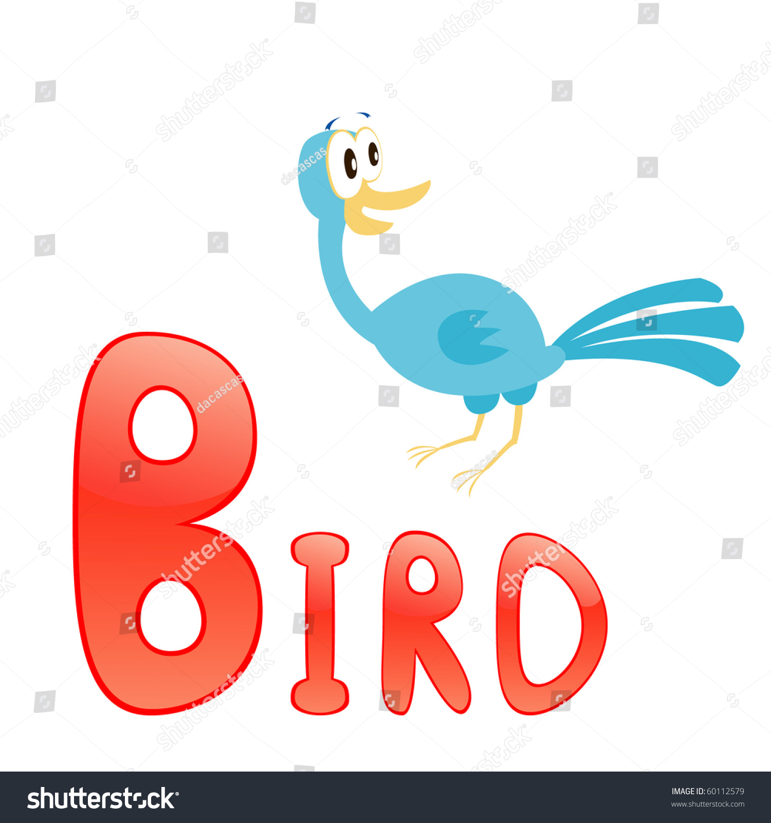 Funny Alphabet Children Bird Letter B Stock Vector 60112579 - Shutterstock