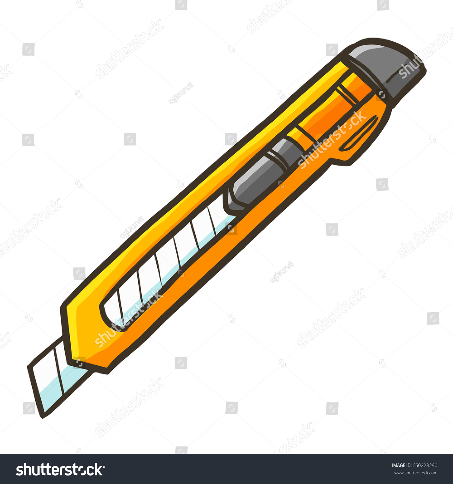 Funny Cool Yellow Orange Cutter Vector Stock Vector (Royalty Free ...