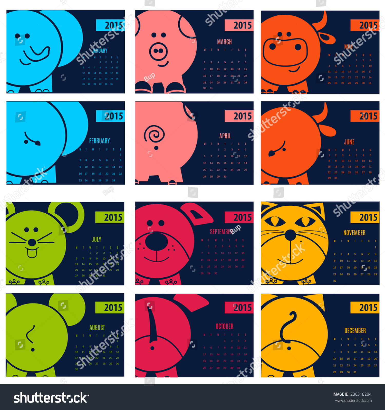 Funny Animal Calendar 2015- Suitable For School, Kindergarten Or Your ...