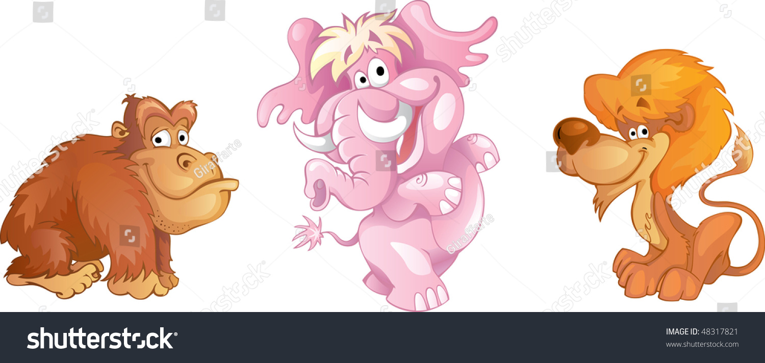 Funny Animals Stock Vector Illustration 48317821 : Shutterstock