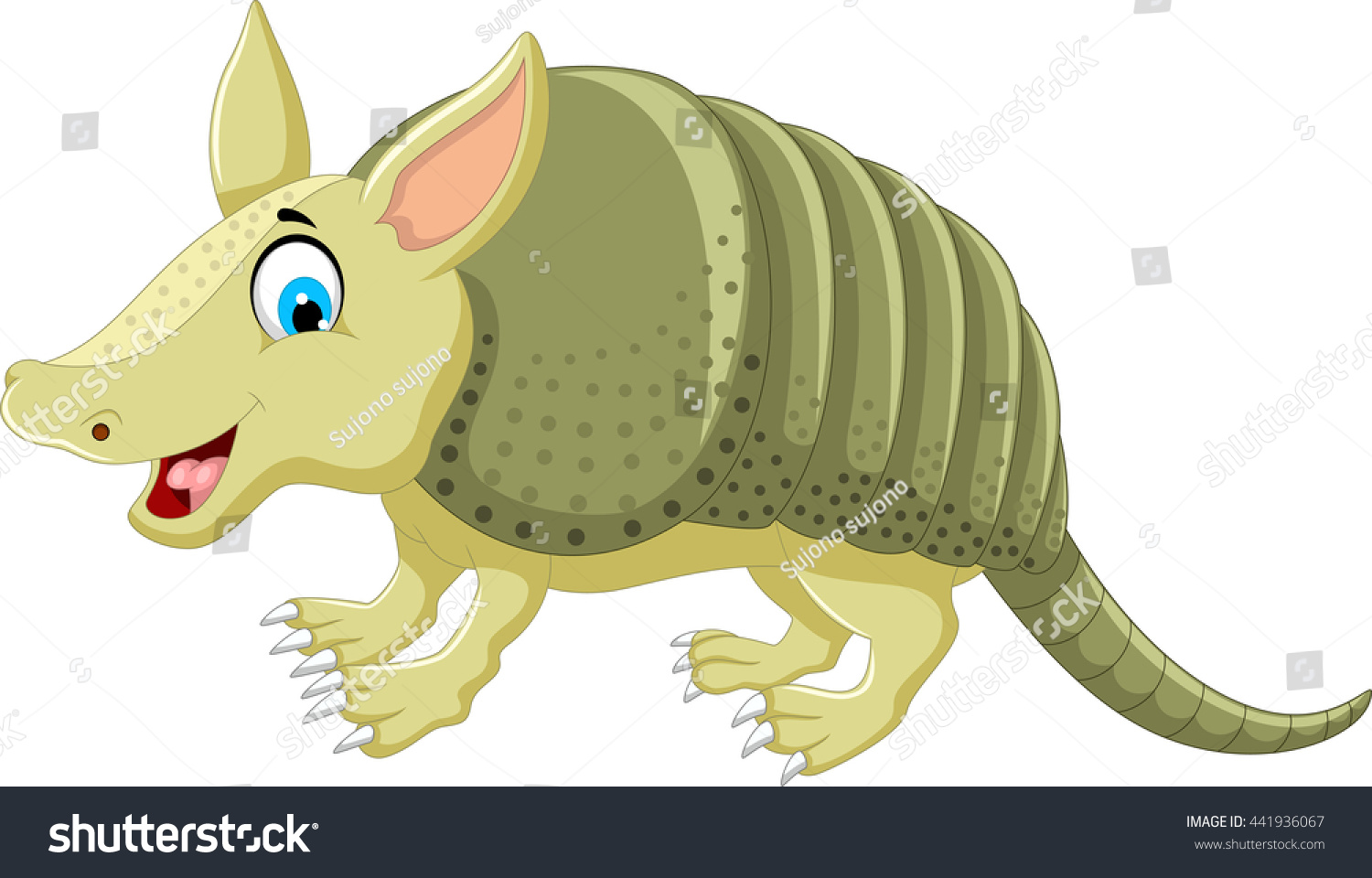 Funny Armadillo Cartoon Posing Stock Vector (Royalty Free) 441936067