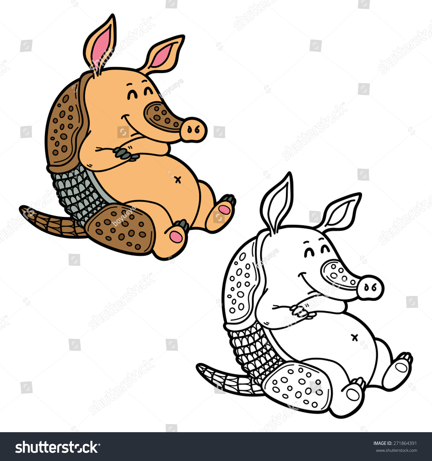 Armadillo Coloring Page - free adult coloring pages