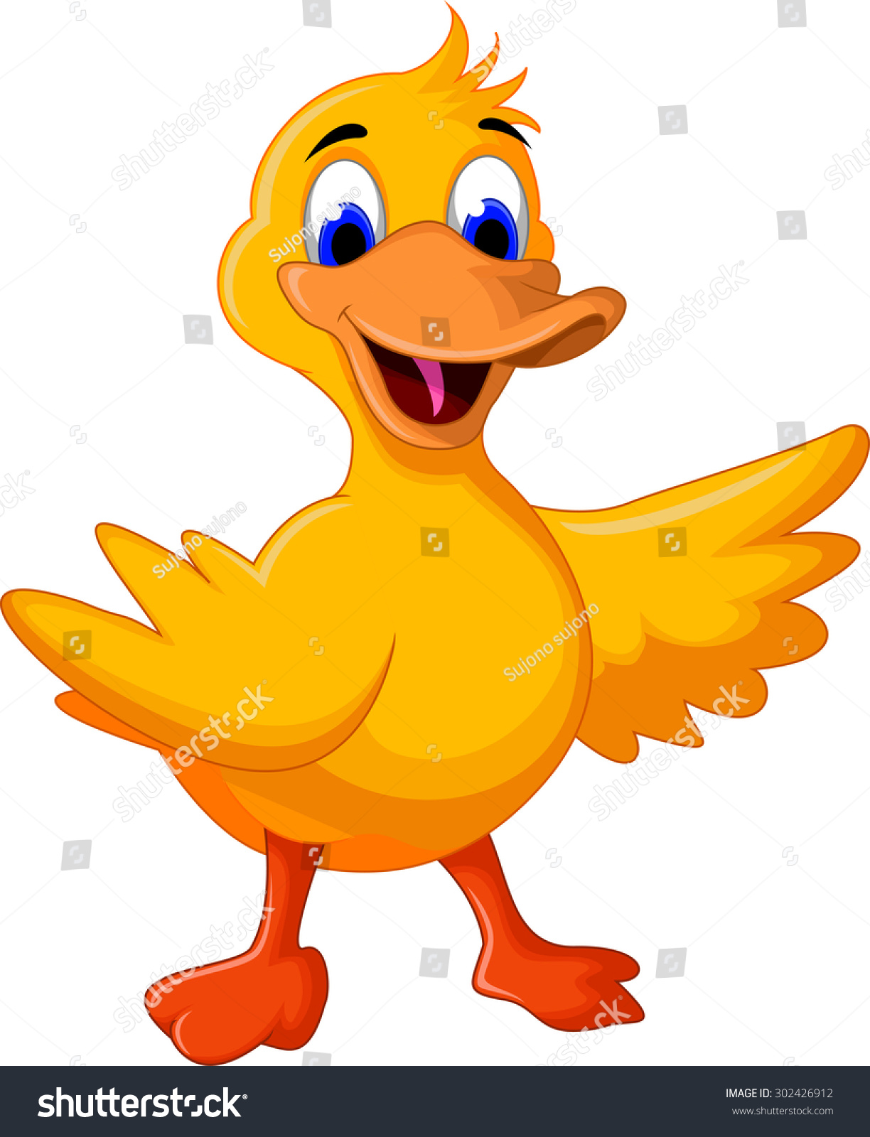 Funny Baby Duck Cartoon Stock Vector Illustration 302426912 : Shutterstock