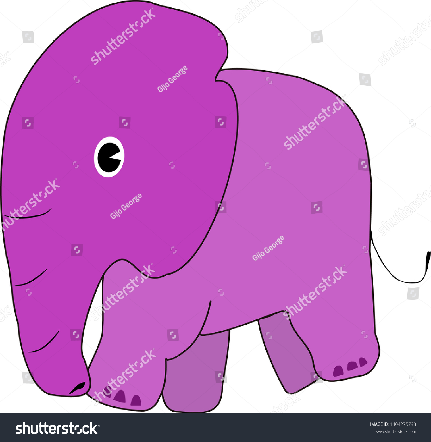 Funny Baby Elephant Isolated Vector Stock Vector (Royalty Free