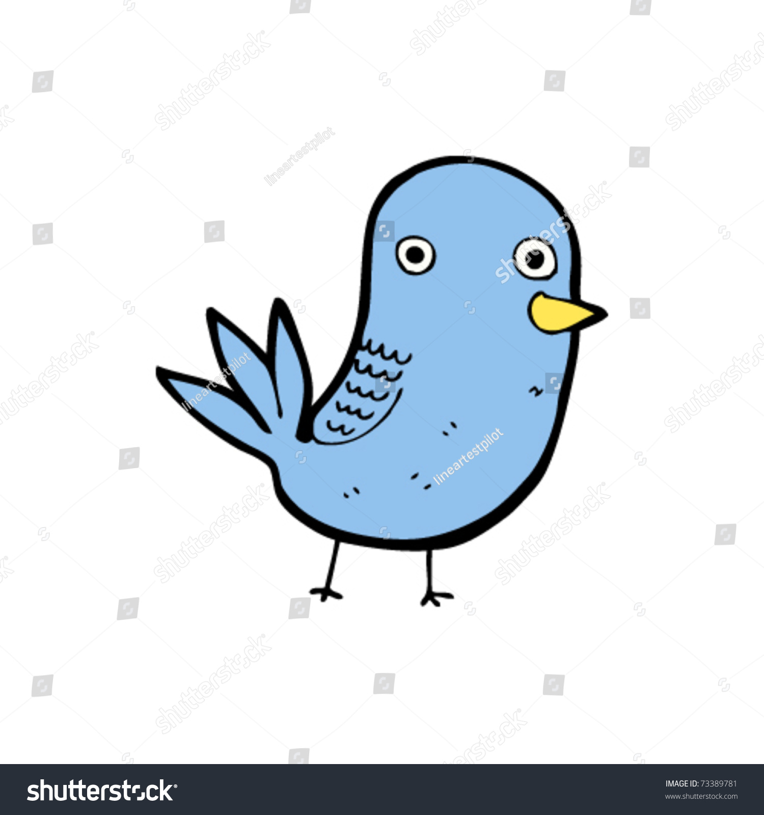 Funny Bluebird Cartoon Stock Vector 73389781 - Shutterstock