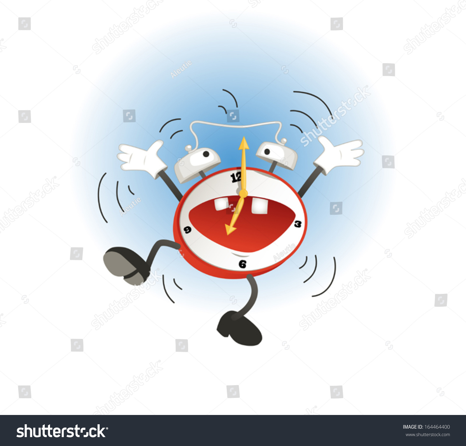 Funny Cartoon Alarm Clock Stock Vector Royalty Free 164464400 7939