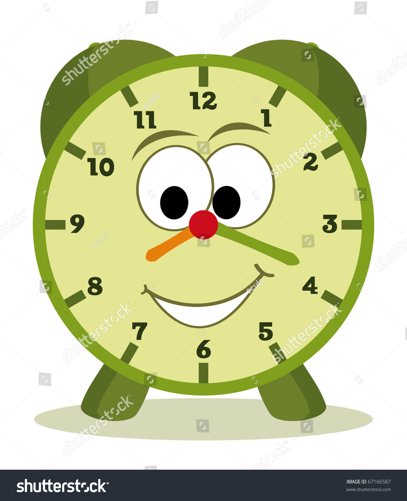 Funny Cartoon Clock Kids Stock Vector 67166587 - Shutterstock