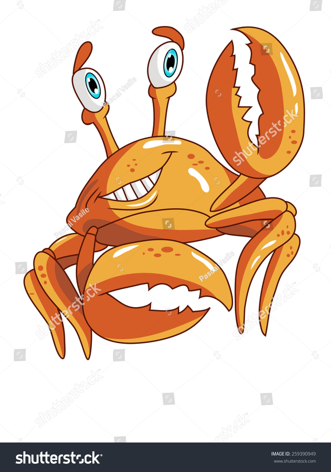 Funny Cartoon Crabs Stock Vector (Royalty Free) 259390949