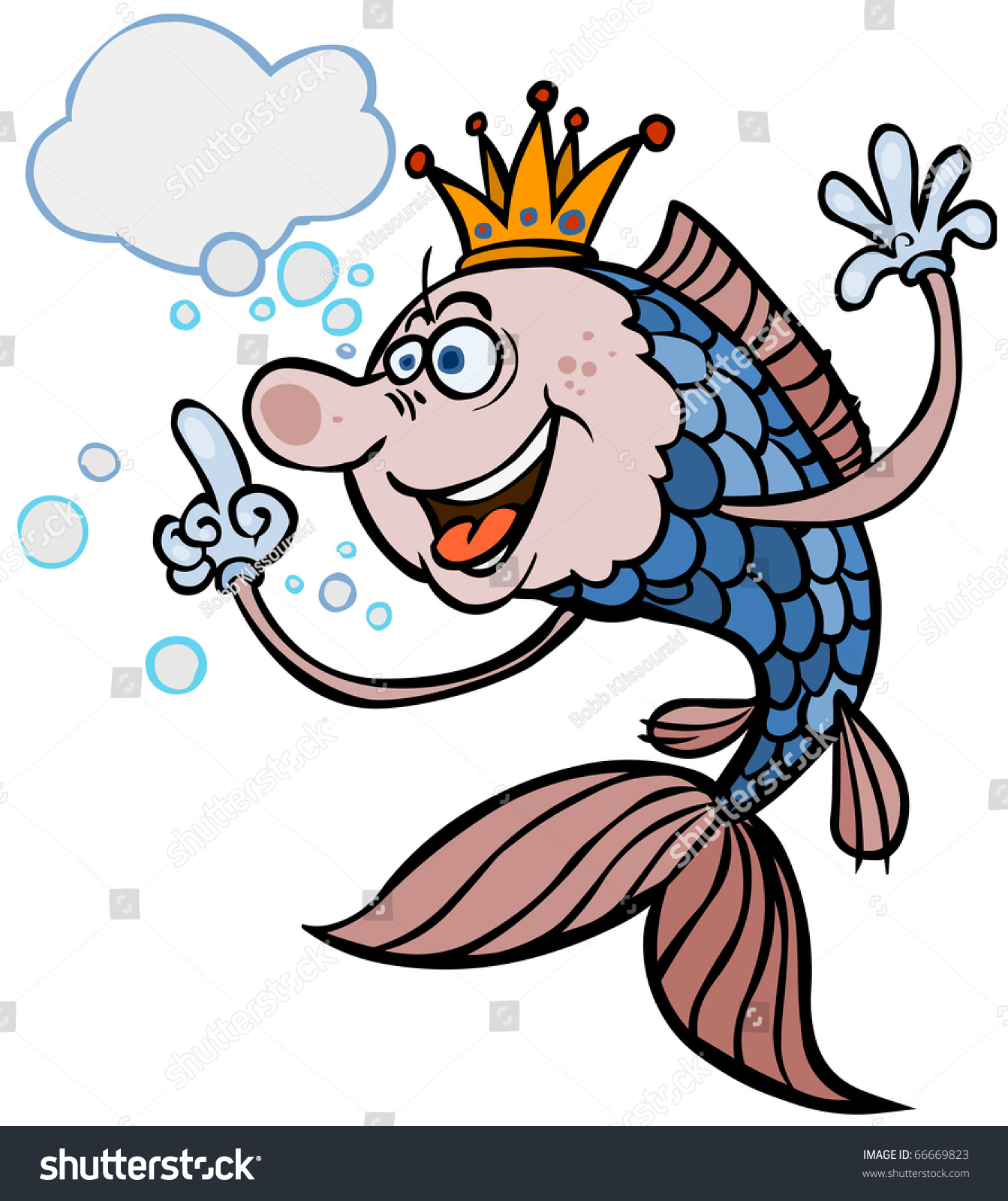Funny Cartoon Fish Bubbles Stock Vector 66669823 - Shutterstock