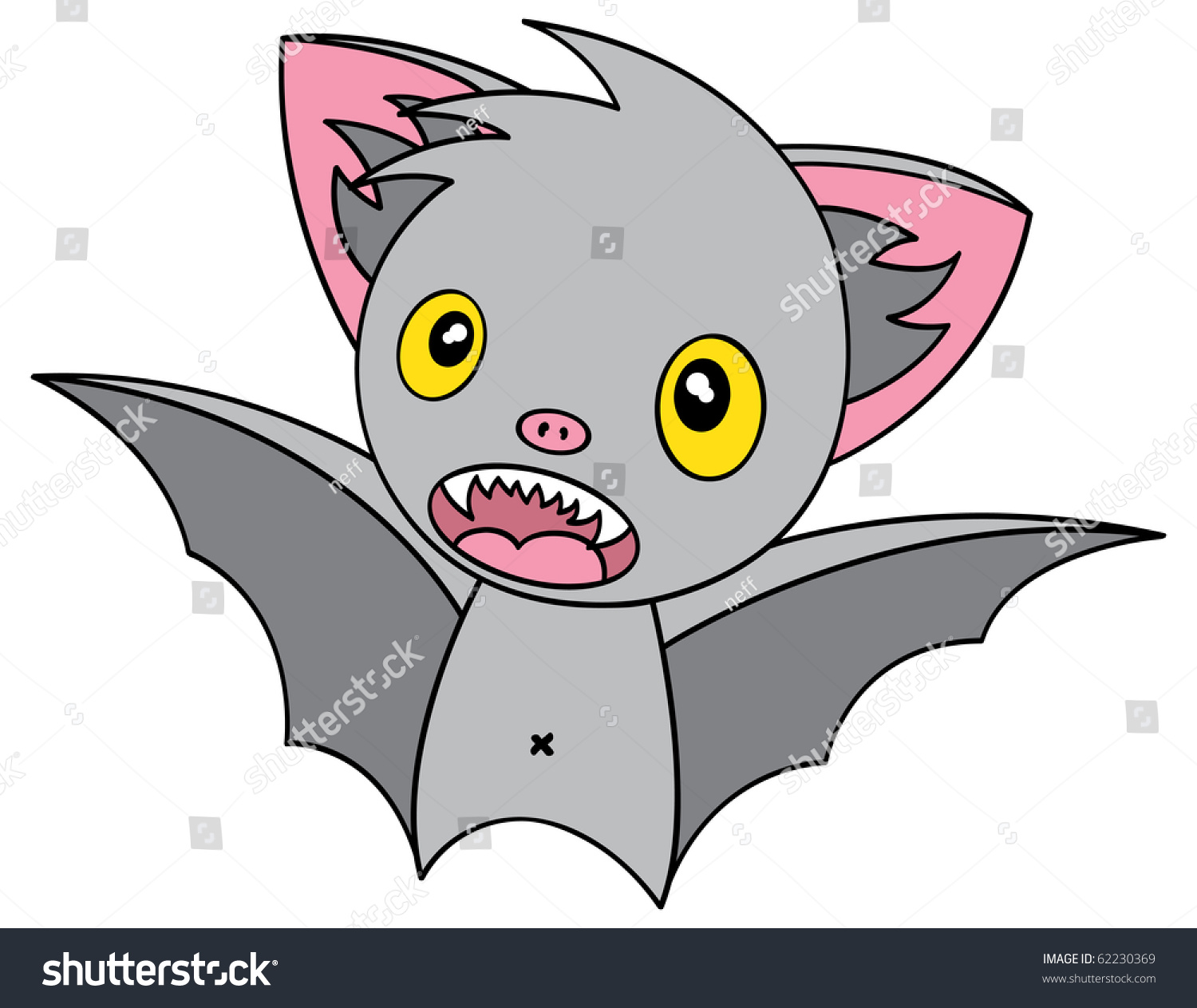 Funny Cartoon Flying Bat Stock Vector Illustration 62230369 : Shutterstock