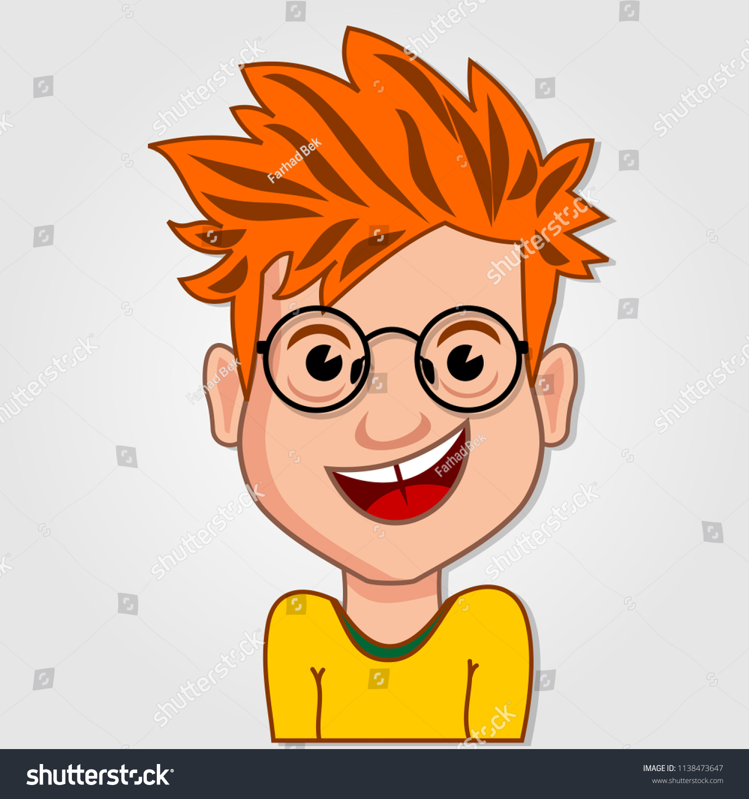 Funny Cartoon Little Boy Vector Illustration Stock Vector (Royalty Free