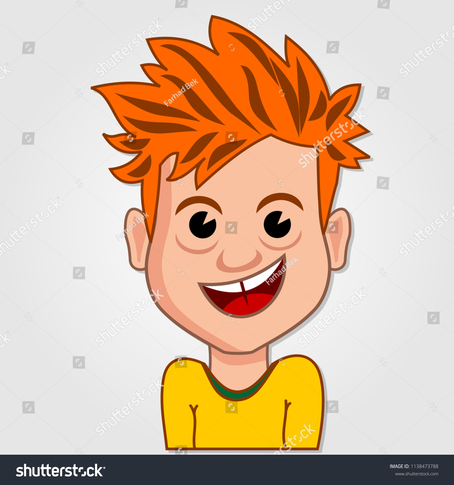 Funny Cartoon Little Boy Vector Illustration Stock Vector (Royalty Free