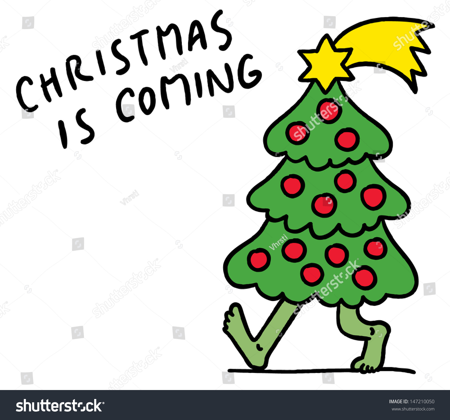 Exceptional Walking Christmas Tree Part - 1: Funny Cartoon Of Christmas Tree Walking