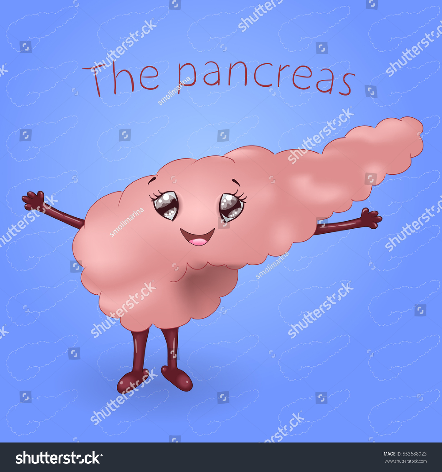 Funny Cartoon Pancreas Stock Vector (Royalty Free) 553688923