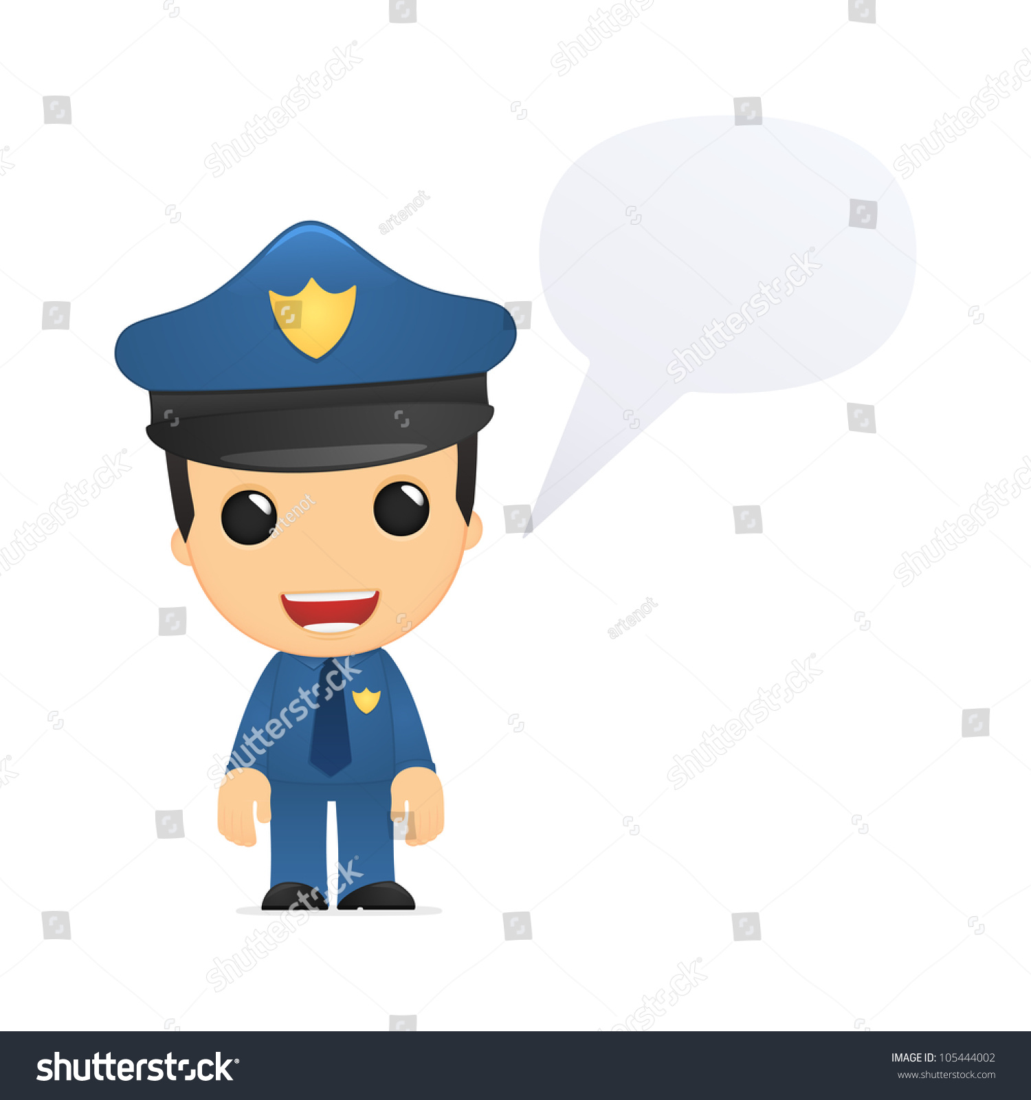 Funny Cartoon Policeman In Various Poses For Use In Advertising ...