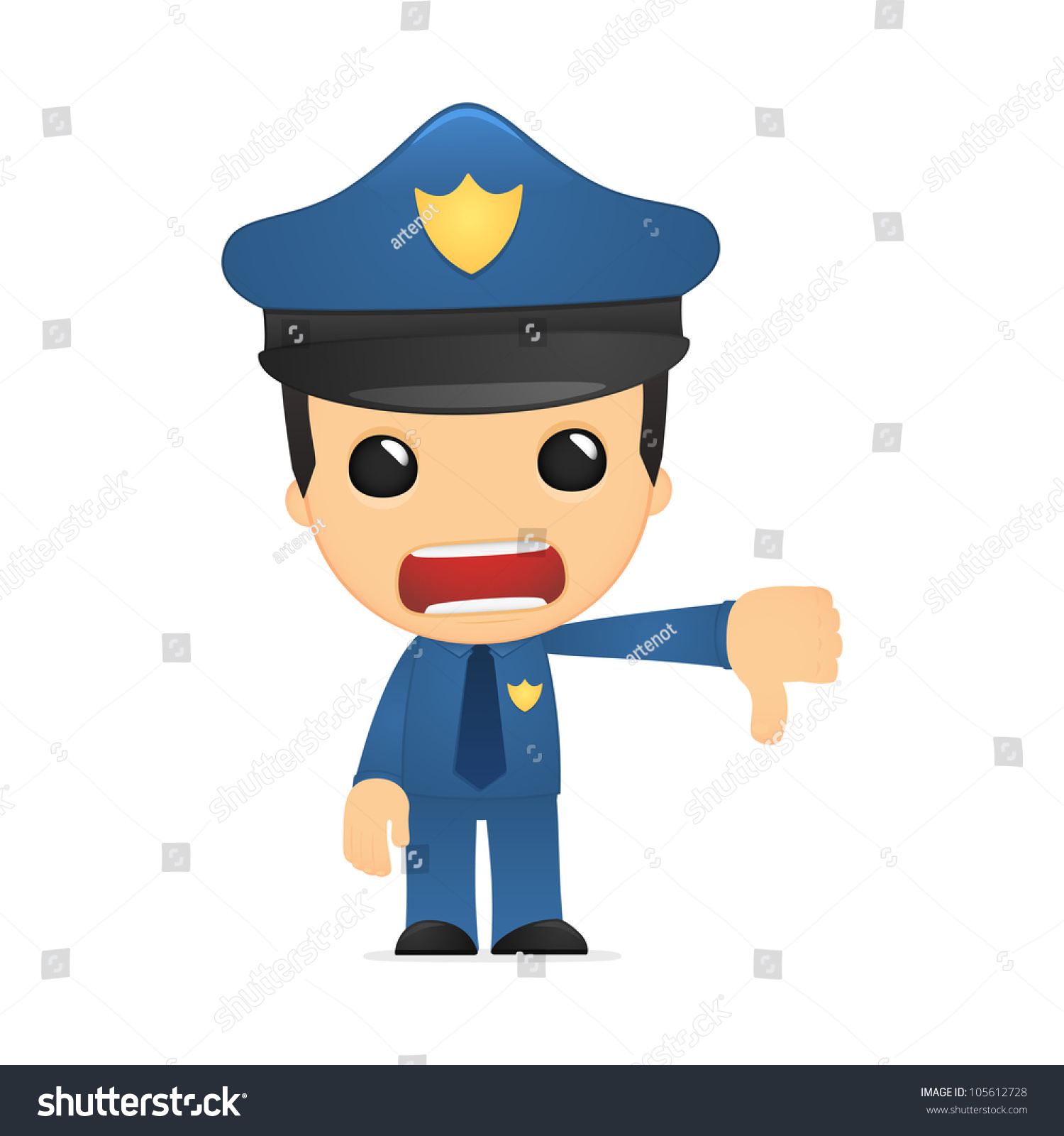 Funny Cartoon Policeman In Various Poses For Use In Advertising ...