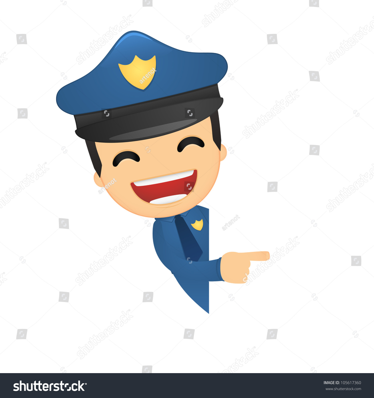 Funny Cartoon Policeman In Various Poses For Use In Advertising ...