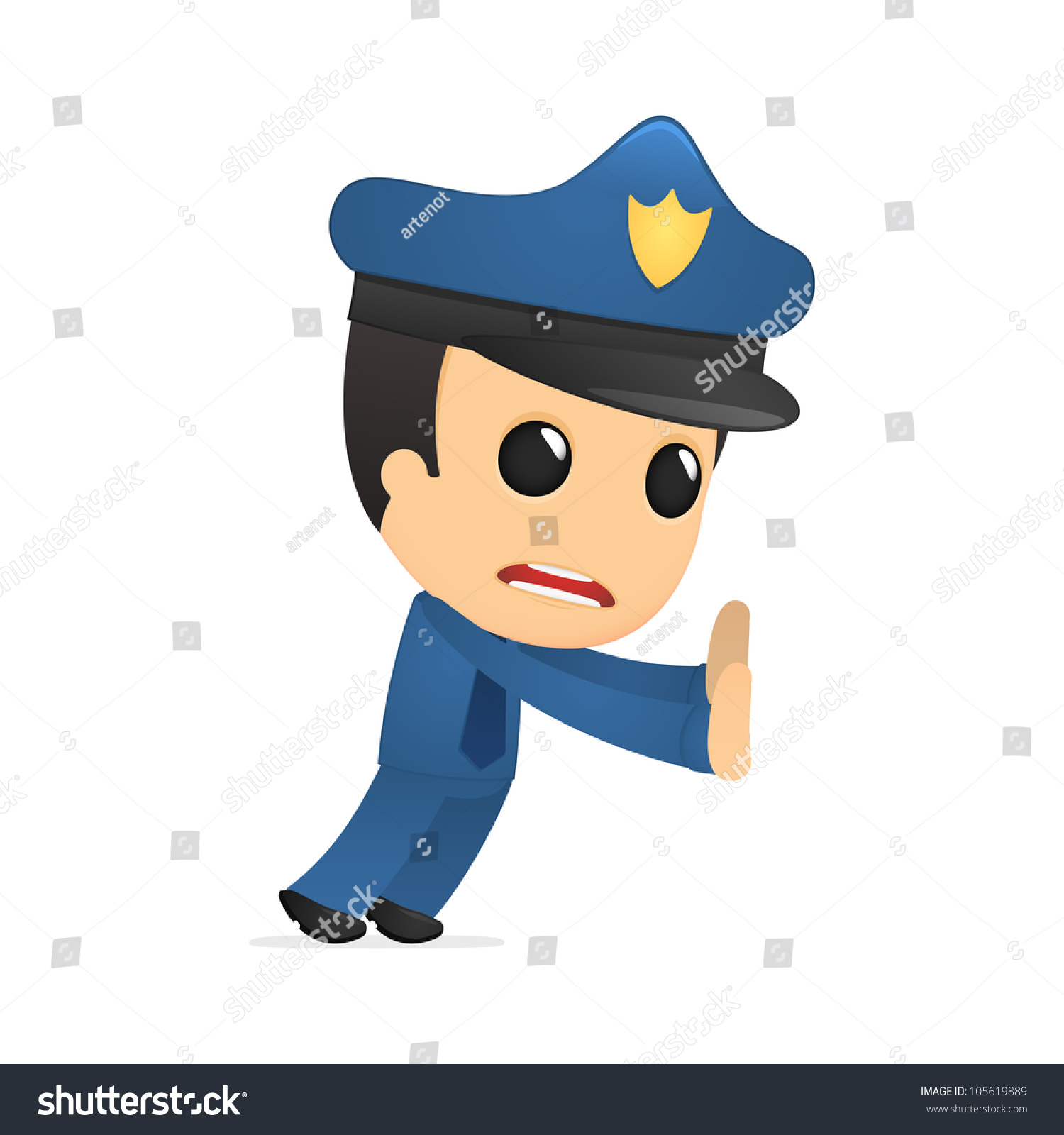 Funny Cartoon Policeman In Various Poses For Use In Advertising ...