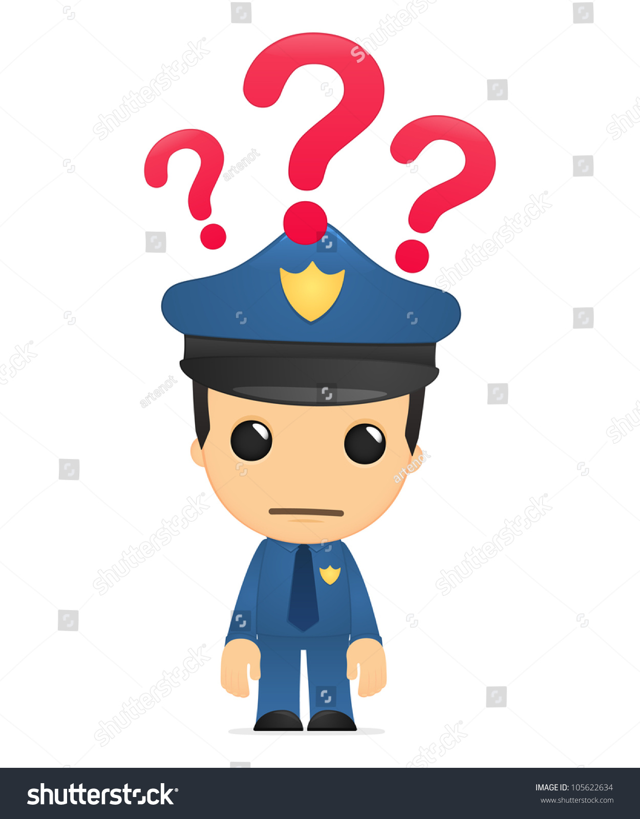 Funny Cartoon Policeman Various Poses Use Stock Vector 105622634 ...