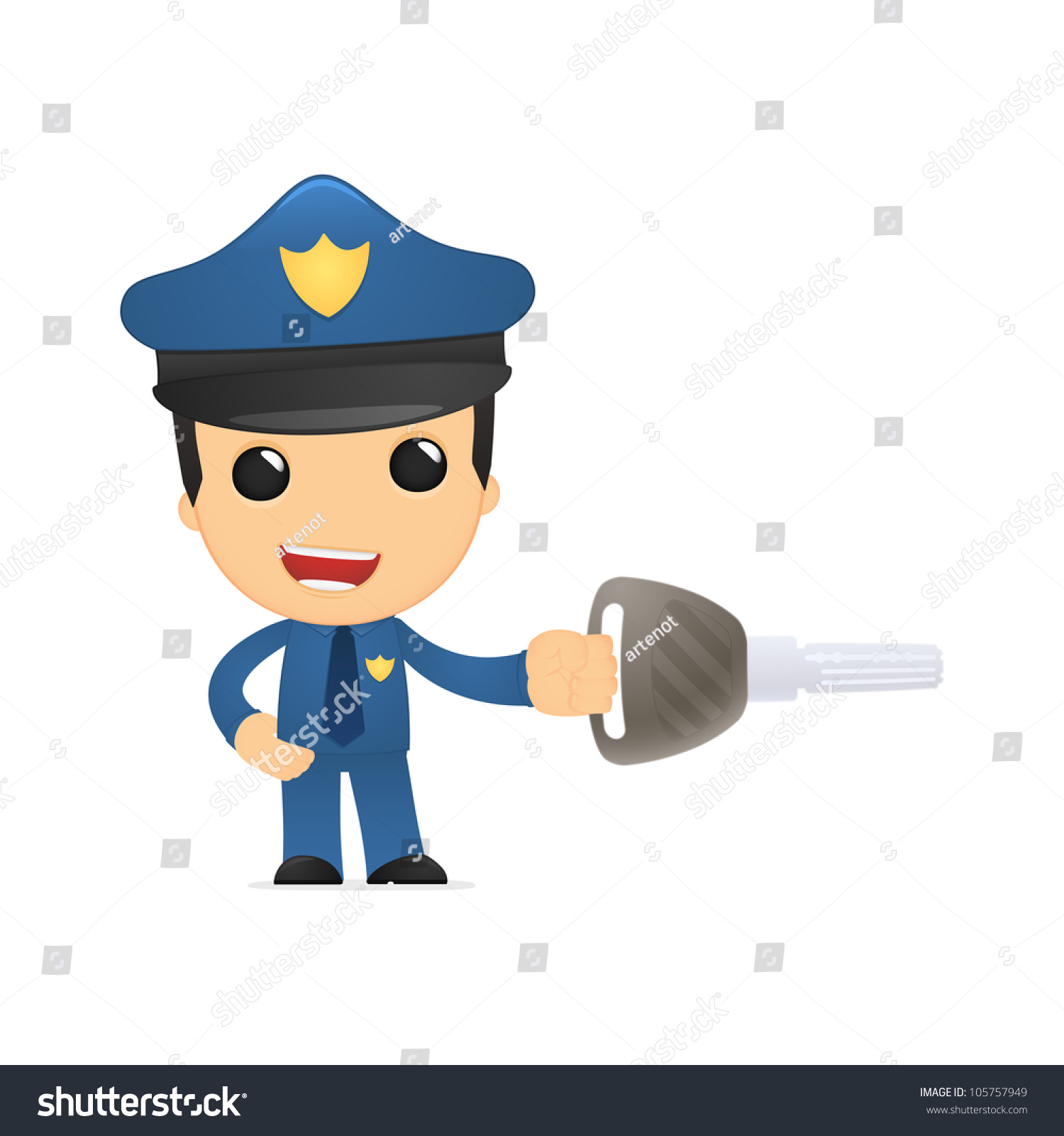 Funny Cartoon Policeman In Various Poses For Use In Advertising ...