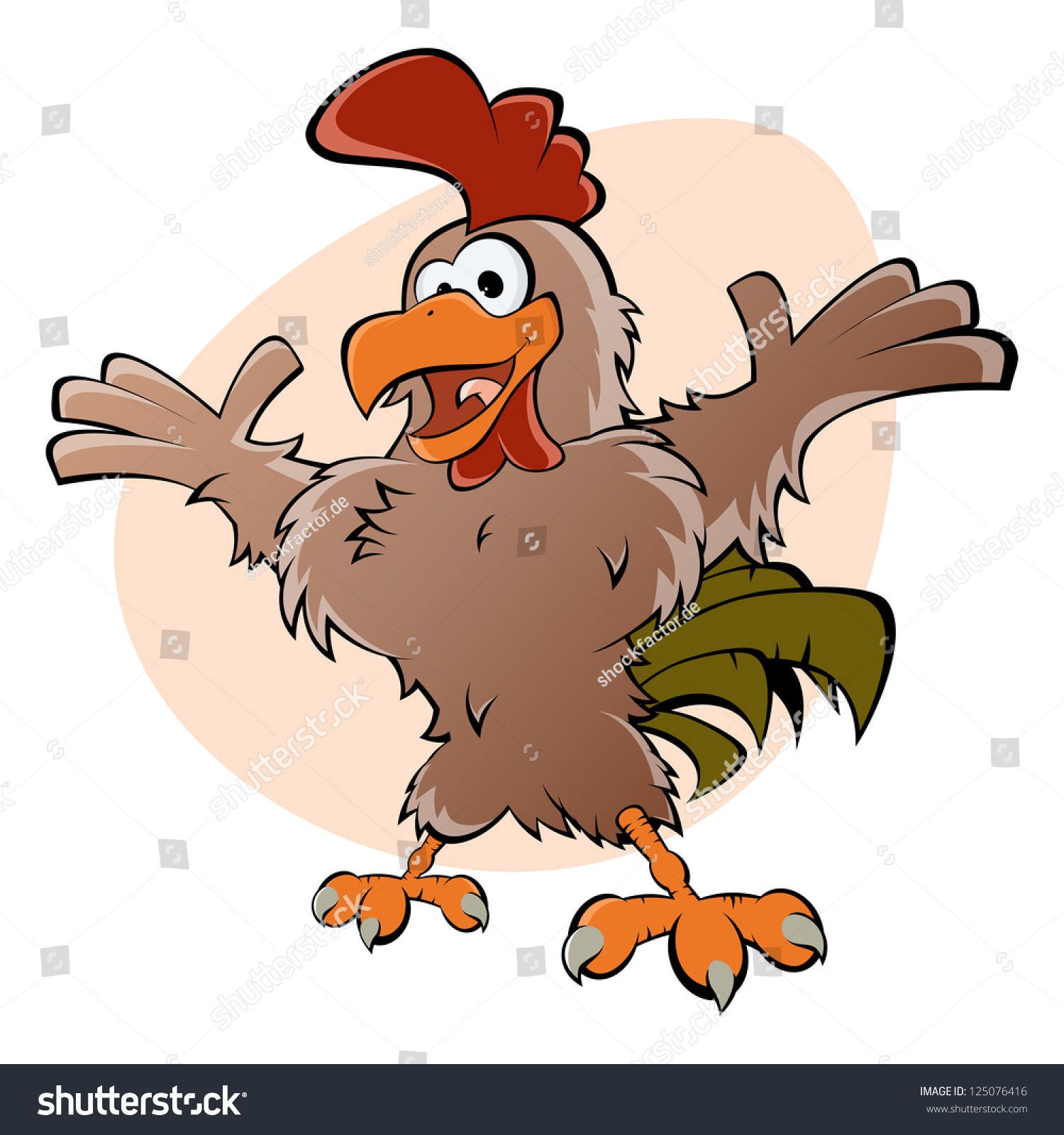 Funny Cartoon Rooster Stock Vector Illustration 125076416 : Shutterstock